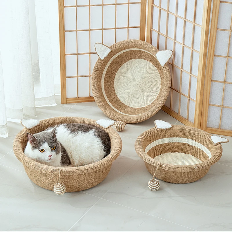 cat nest rest grinding claw dual purpose cat scratching board resistant to catching crumbs four seasons litter cat toy plush