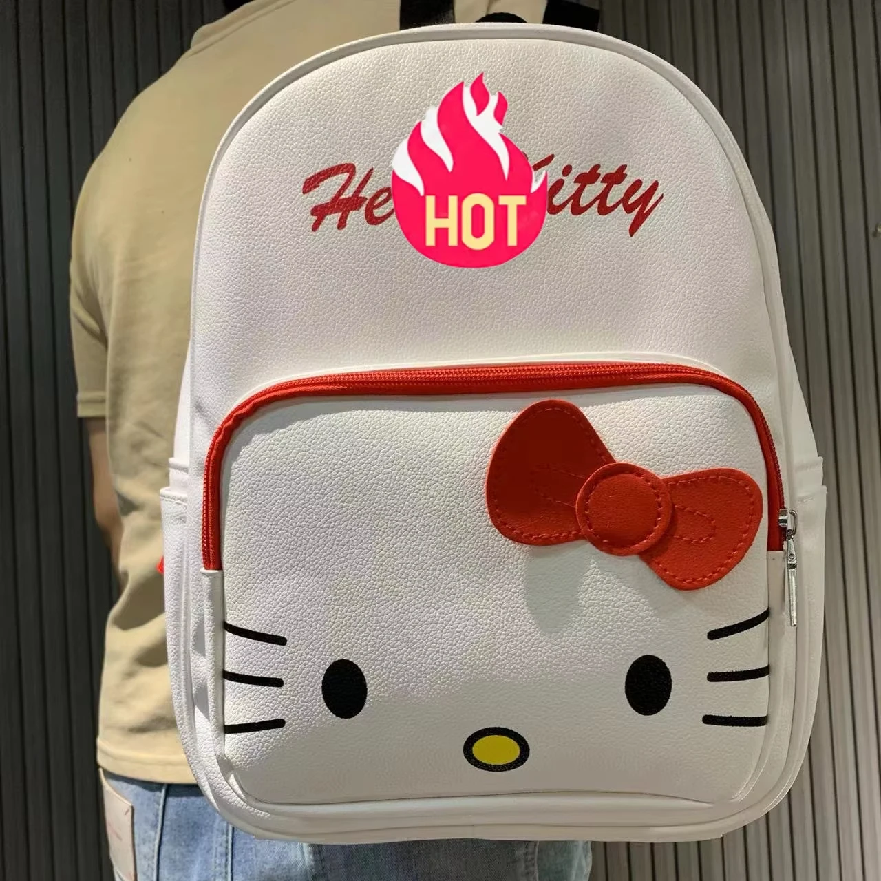 Cartoon kts style Waterproof PU Shoulder Bag Cute KT Cartoon School Backpack Perfect Casual Sports Birthday GiftNeest