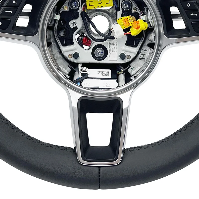 Fully perforated leather handle with customizable color for steering wheel modification for Porsche 2006-2013 ZC-BSJ-2
