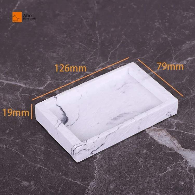 Natural Marble Resin Concrete Stone Effect Fancy Soap Dish China Suppliers Bathroom Tray Counter Top Shower Soap Dish Hotels