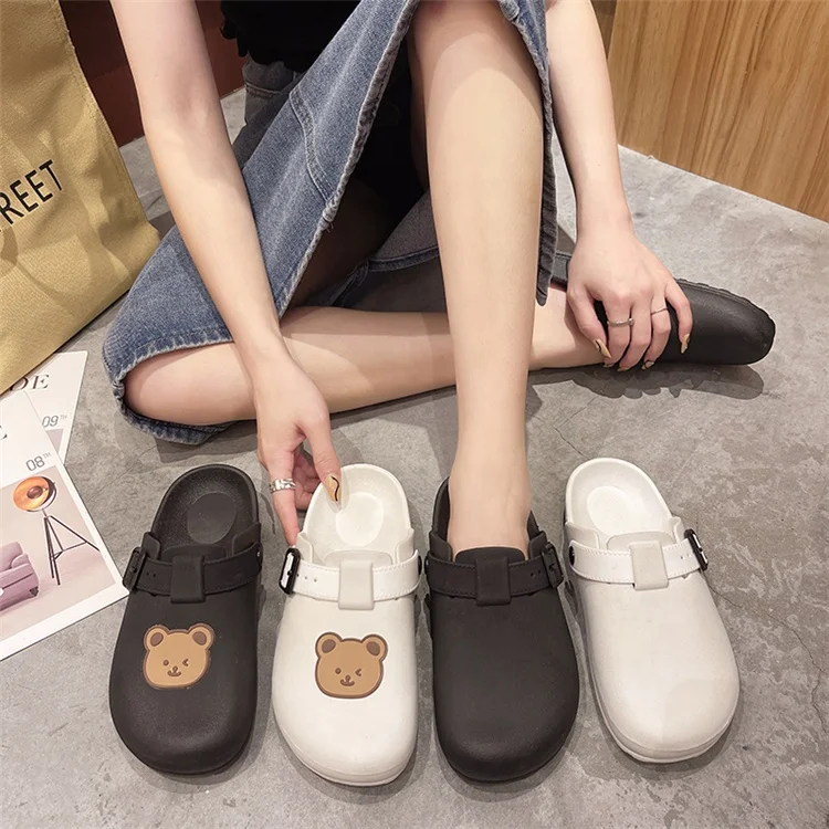 New arrival promotion fashion breathable anti-skid waterproof soft slip-on beach bear pvc clog shoes slippers