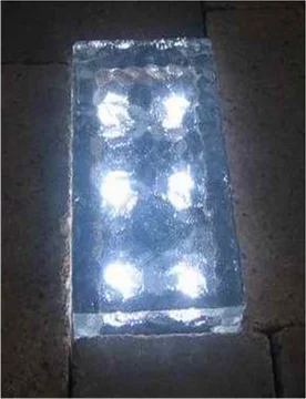 HANKO Wholesale Outdoor Pavement Solar LED Ice Glass Brick for Garden Decoration Light