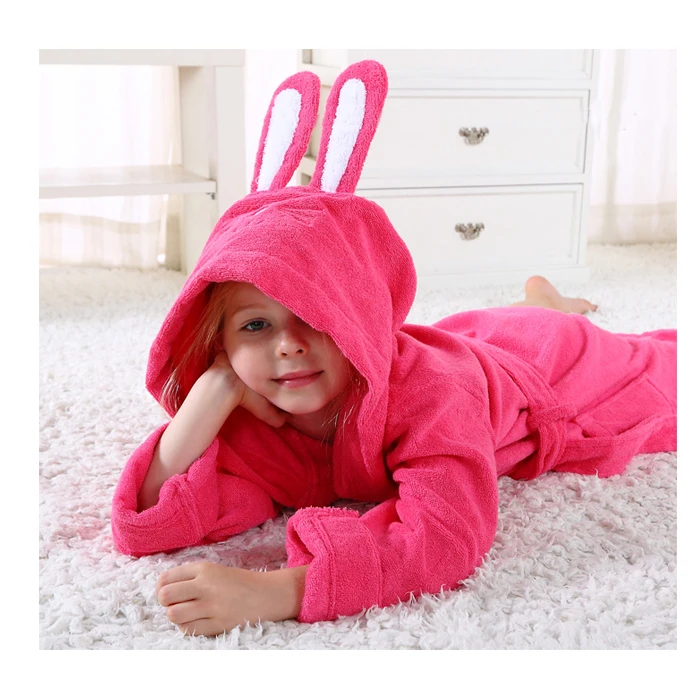 wholesale animal design baby bathrobe little girl bath robes cute bathrobe for kids girl