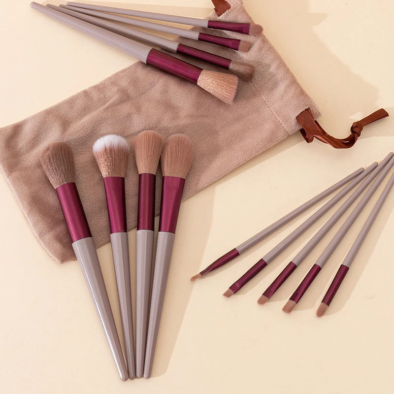 Beginner Specific Wholesale 13 Makeup Brushes Set With Cloth Bags Soft Durable Portable Makeup Brushes Set for Novice
