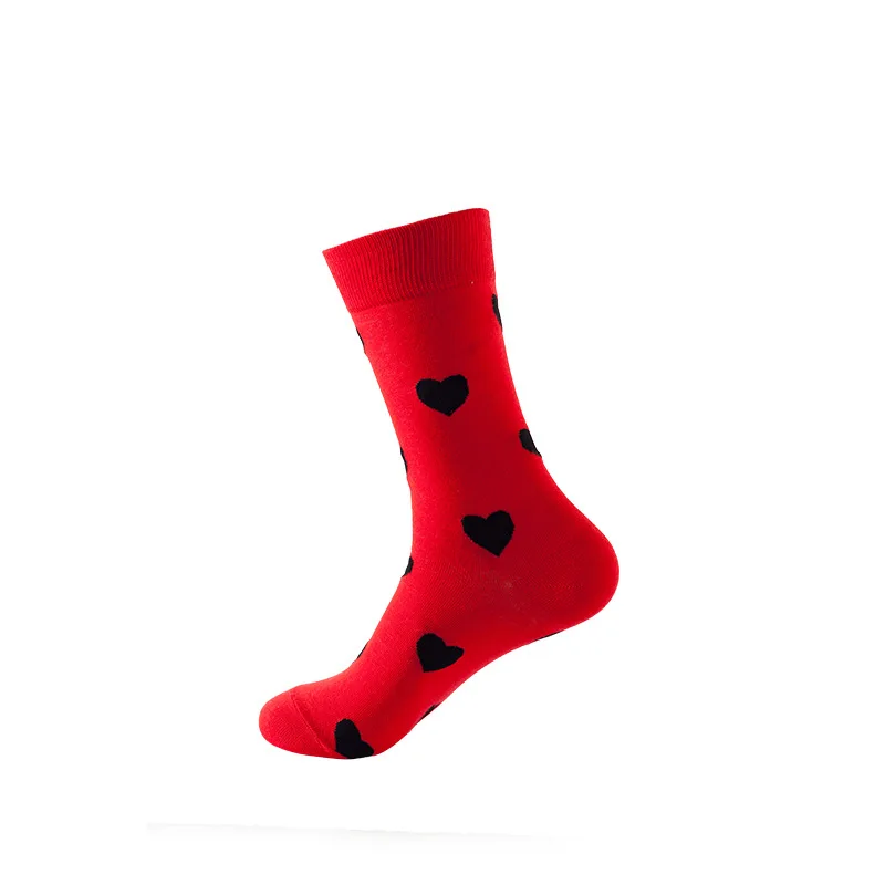 Cheap price fashion autumn colorful happy socks breathable soft polyester cotton socks with custom logo
