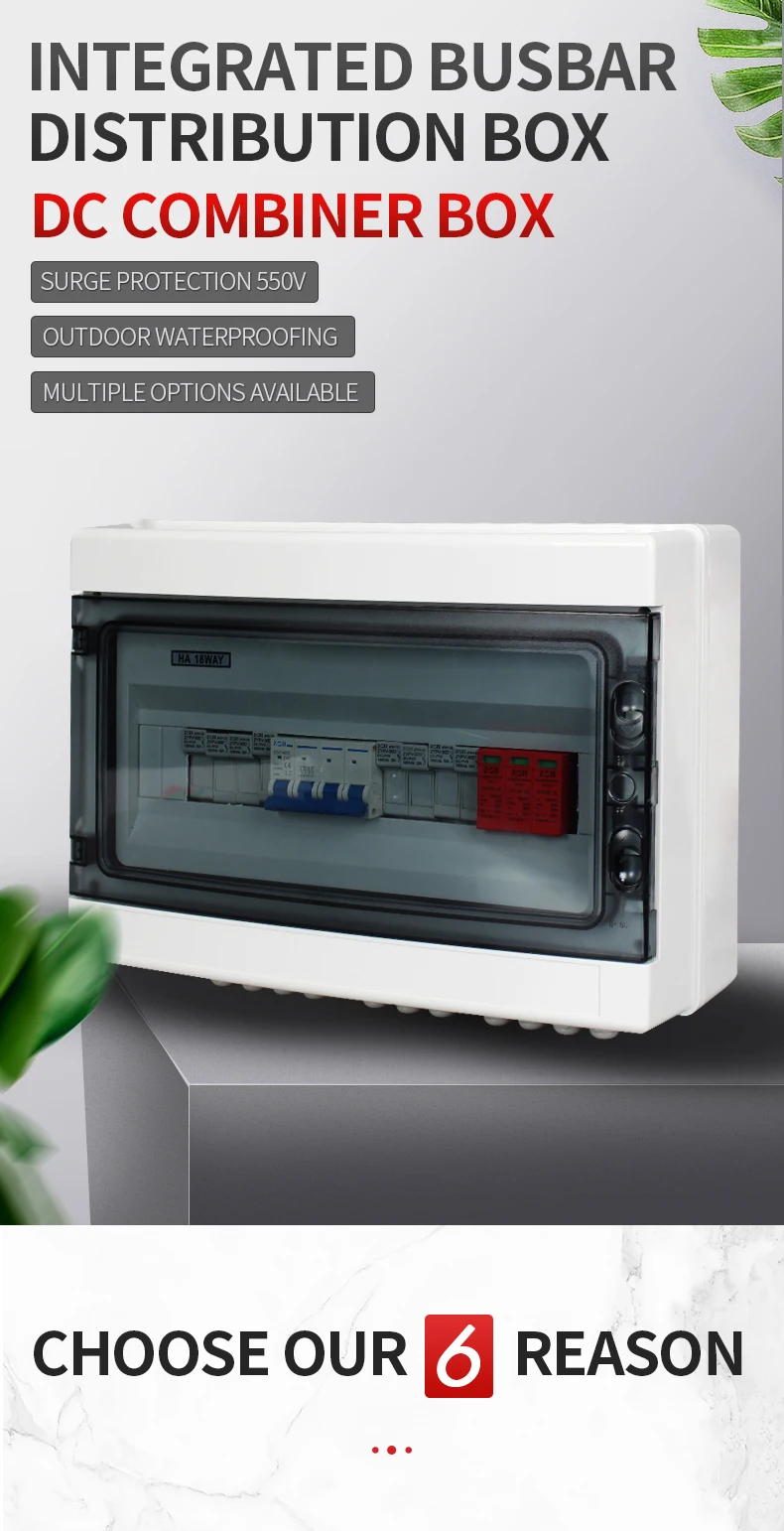 IP65 Outdoor Power Distribution Switch Box Solar System String combiner box 4 In 1 Out