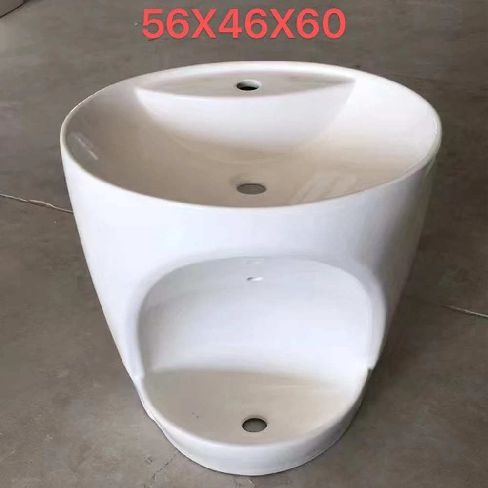 Sanitary Wares Dual Use Wall Mount Hand Wash Sink Muslim Feet Bathroom Basin Wudu Sink Ceramic Foot Wash Basin