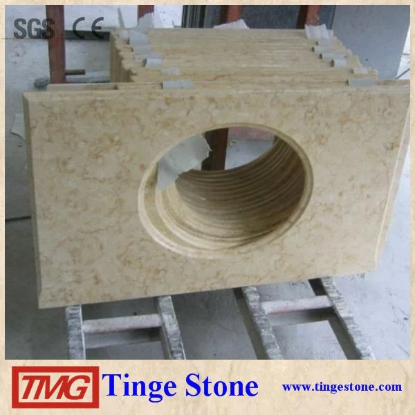 Egyptian beige marble slab square countertops and vanity top