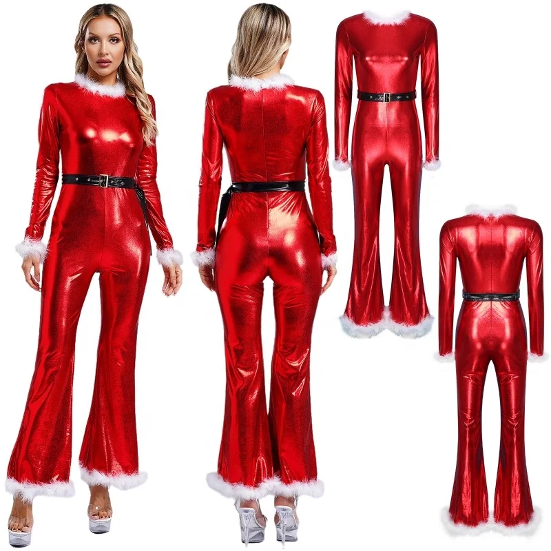 Custom Fashion One Piece Ladies Jumpsuit Mujer Woman Christmas Costumes Elegant Female Plus Size Party Rompers Women Jumpsuit