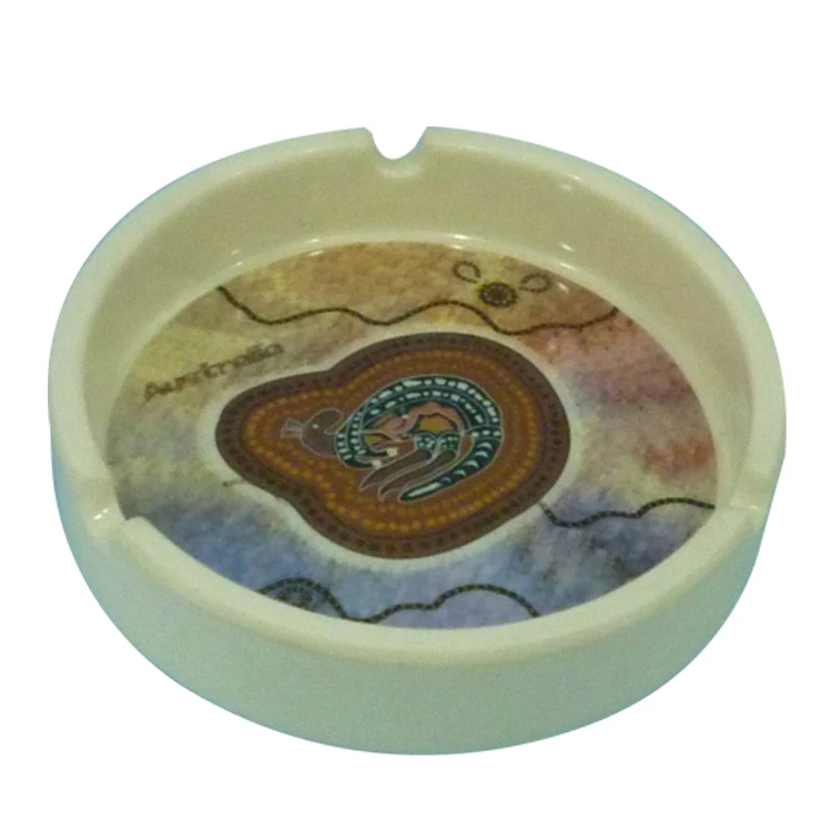 Plastic houseware factories new design hot sale 3 holes cigar melamine black plastic ashtray