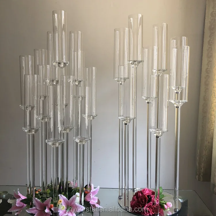 2023 latest 120 cm high 8 or 13 heads  crystal candlesticks