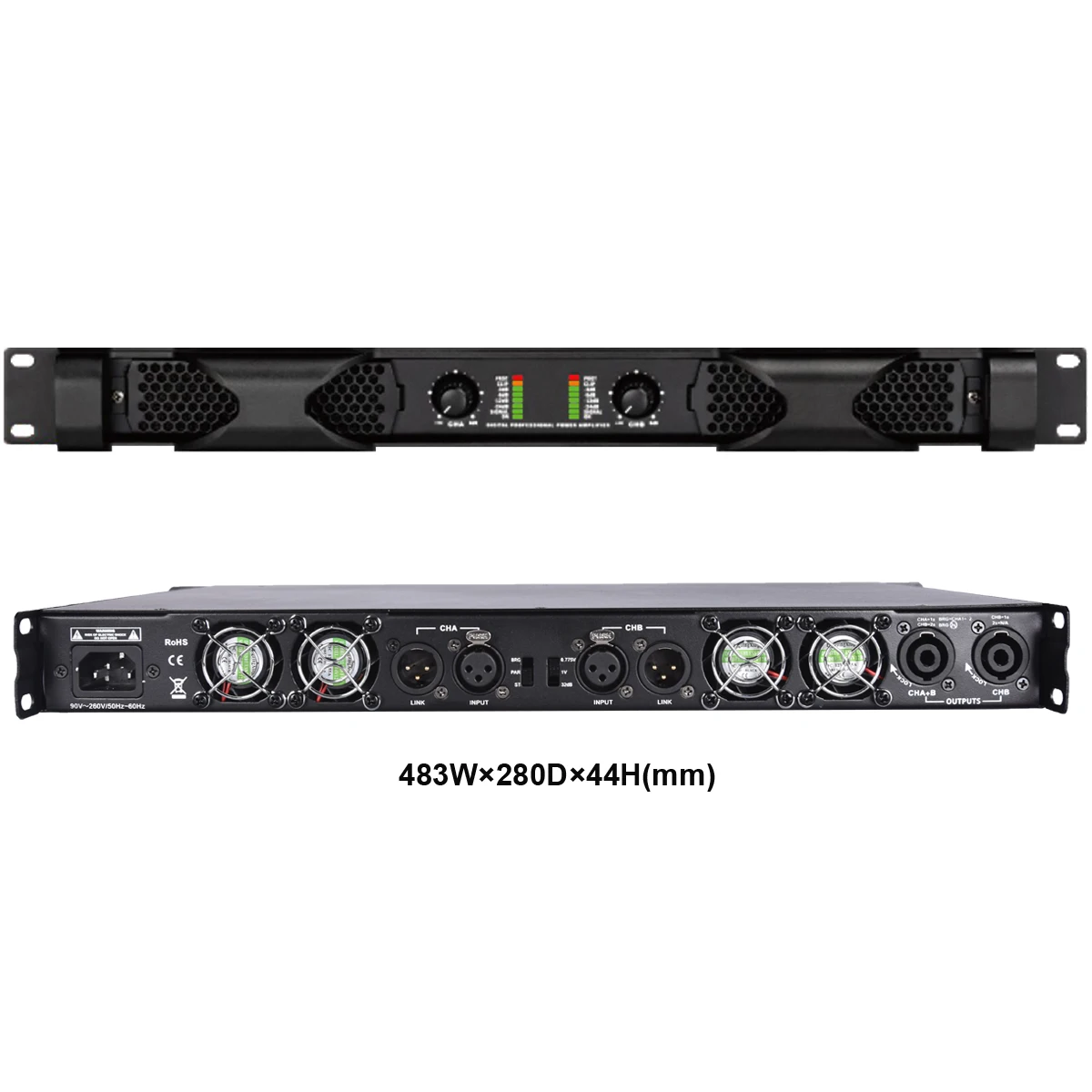 PX8000 Dual Channel 8000W High Power Digital Amplifier 2 x 3600 Watt 4Ohm Drive Subwoofer Speaker For Stage Karaoke Studio