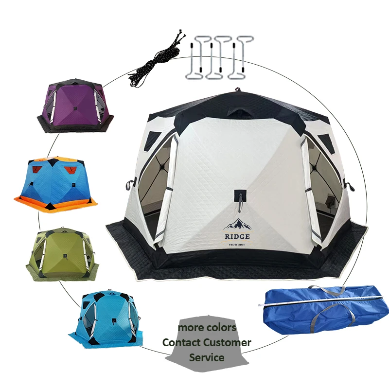 Ridge pop up clear pvc house thermal tent multi color tent  Ice Fishing Shelter mat winter fishing tent