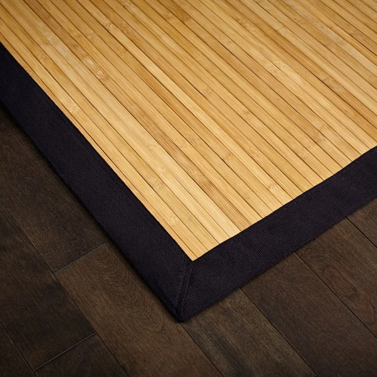 Eco-friendly Dark Tan Bamboo Floor Carpet Multifunctional Rectangle Design for Living Room