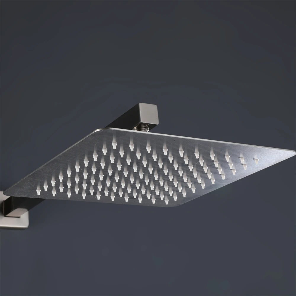 Modern Design Wall Mounted Concealed Brushed Nickel Brass Shower Mixer Faucet With ABS Shower head