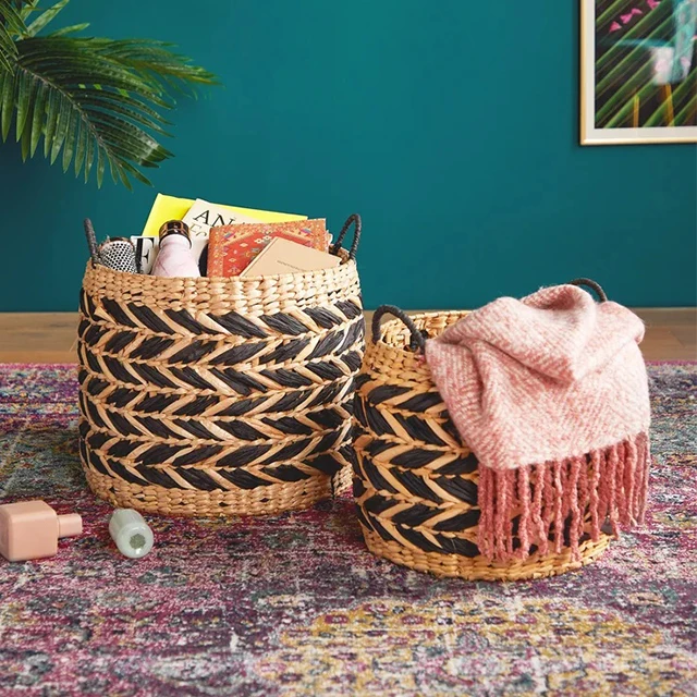 High Quality Handmade Foldable Storage Baskets Baby Kids Toy Clothing Storage Home Laundry Basket Wicker Woven Storage Basket