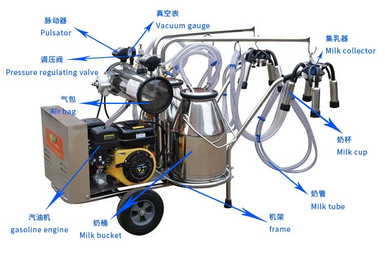 Beter product lightweight mobile vacuum pump oil or electric milking machines for goats