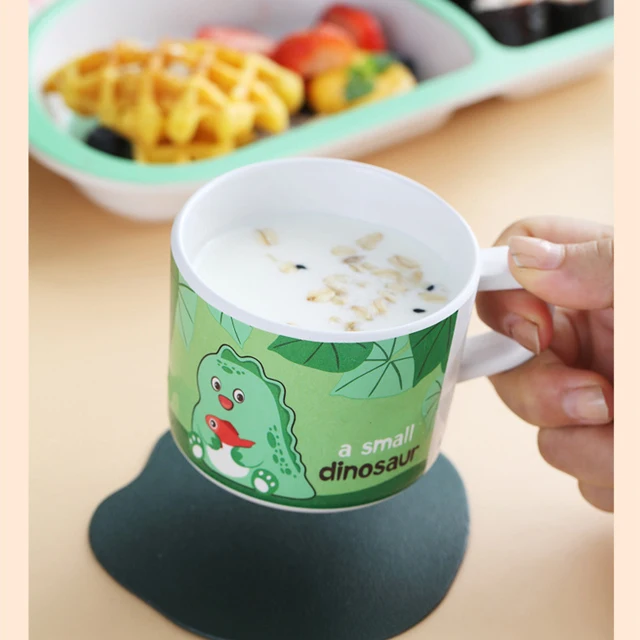 Cute Cartoon Design Kids Dinnerware Set Bamboo Fiber Baby Children Dinner Plates with Cutlery Set Factory High Quality OEM
