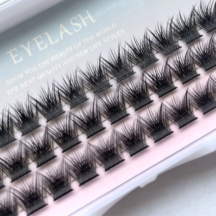Individual Eyelash Clusters Private Label Faux Mink Eyelash Ribbon premade volume Lash Set Eyelash Extension Cluster