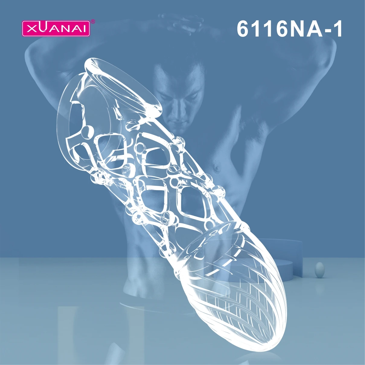 New transparent and stretchable spike crystal particles are fun to simulate a large male penis cover