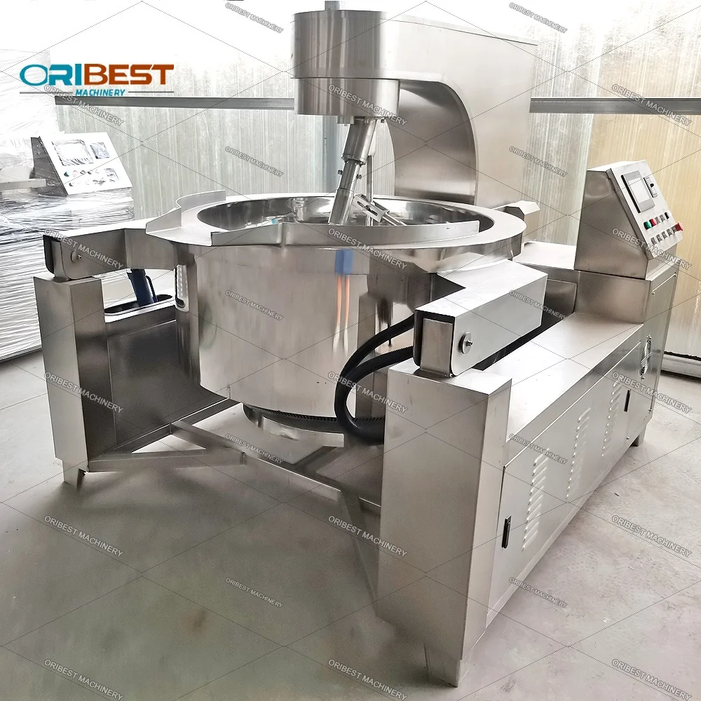 Automatic Paste Soup Double Jacket Cooking Kettle With Mixer Stainless Steel Vegetable Cooking Mixer Machine