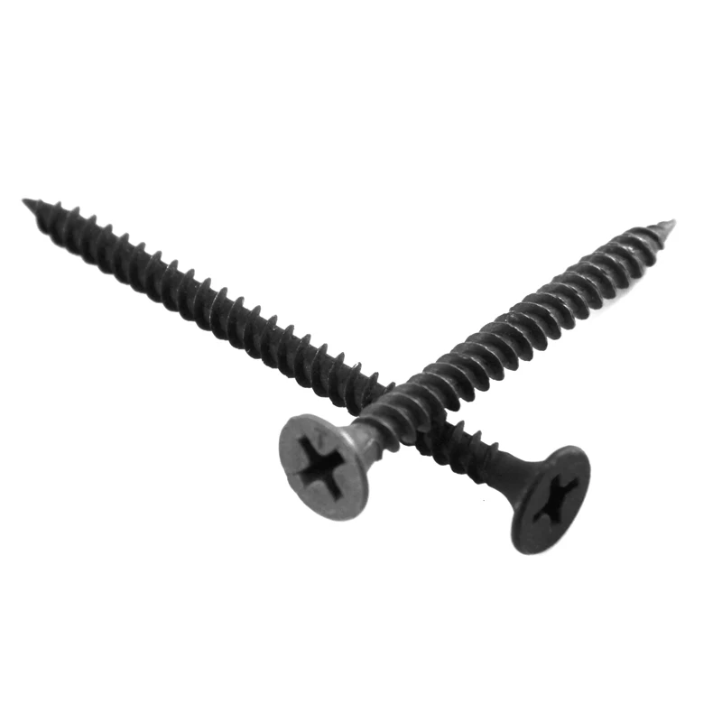 Wood Screws Manufacturer Custom Drywall Nails High Strength Self Tapping Cross Recess Countersunk Head Screw Black Industry Pan