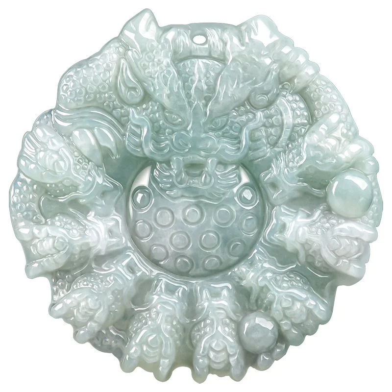 Natural Jadeite The Twelve Zodiac Dragon jade  Pendant for men UNISEX tradition jewelry  Original design LP58