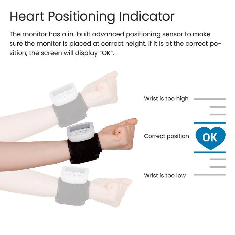 New arrival Bluetooth middle arterial wrist blood pressure cuff monitor blood pressure monitoring machine with voice guidance