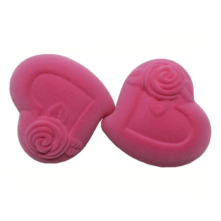 High-end quality red heart shape flocking jewelry set gift packaging box with custom logo