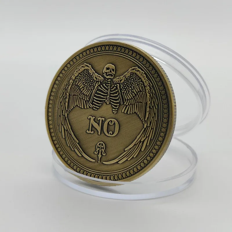 Ancient  Metal 3D Relief Coin YES Decision NO Commemorative Coin Sun Moon Glory Lucky Skull Gold Silver Coin