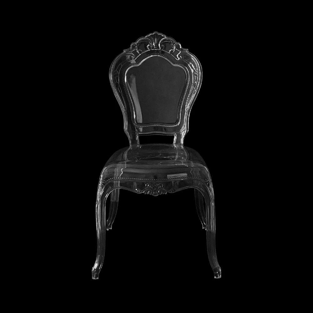 Производство Yinma штабелируемые белые прозрачные хрустальные стулья Chiavari Tiffany Wedding Napoleon