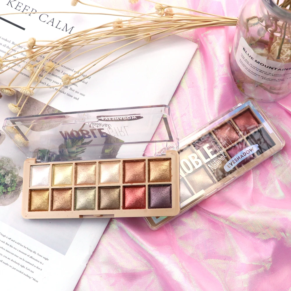 Create Custom Shimmer Eye Shadow Fully Vegan High Pigment Cosmetic 12 Colors Clear Transparent Pearl Eyeshadow