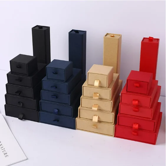 Wholesale Big Custom Luxury Necklace Bracelet Jewelry Boxes Set Packaging Jewelry Pouch