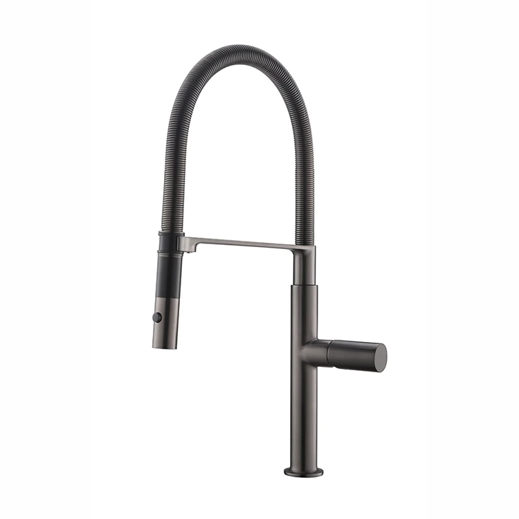 Flexible Gourmet Faucet Pull Out Copper Hot and Cold Water Mixer Tap Single Lever Kitchen Sink Faucet