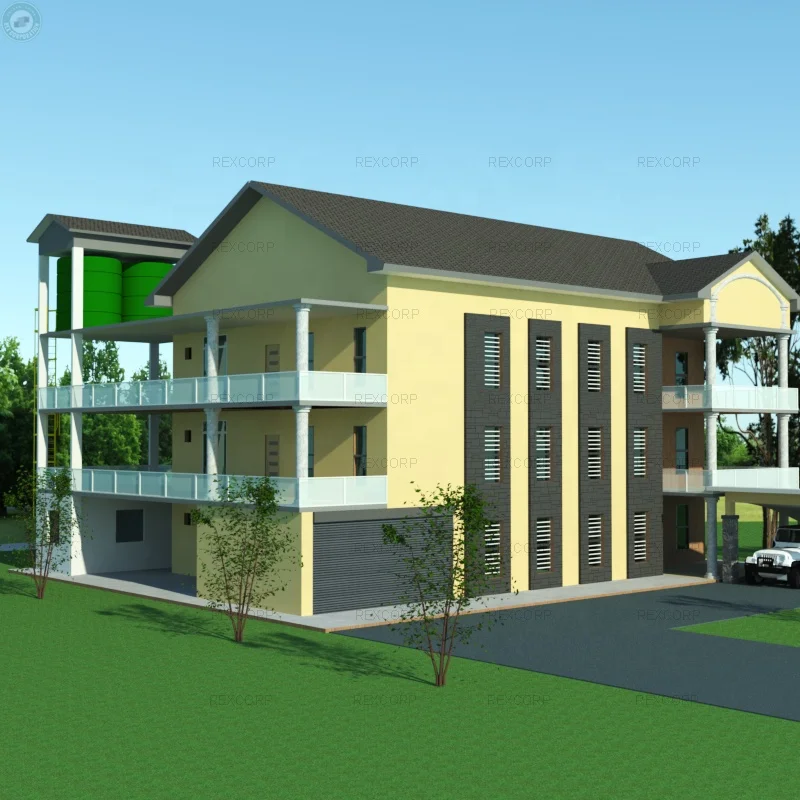 
 Современный сборный 3 этажная квартира металлическая конструкция сборного дома плоский зданий с гараж для аренды  