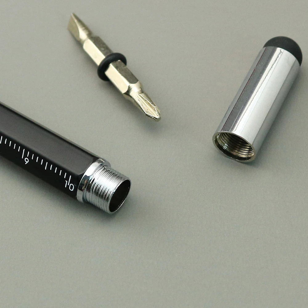 Hotsale 4 in 1 multi functional inkless pencil ruler stylus with screwdriver retractable endless pen for writing drawing