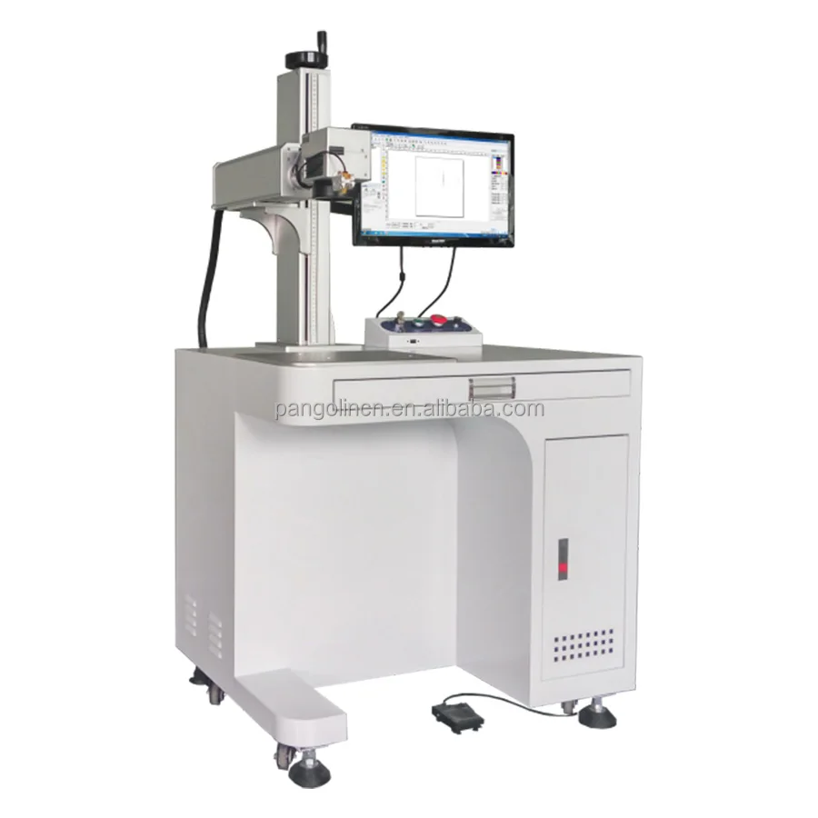 Desktop Fiber Laser Marking Machine for LED Lights Plastic Pipe Metal Marking