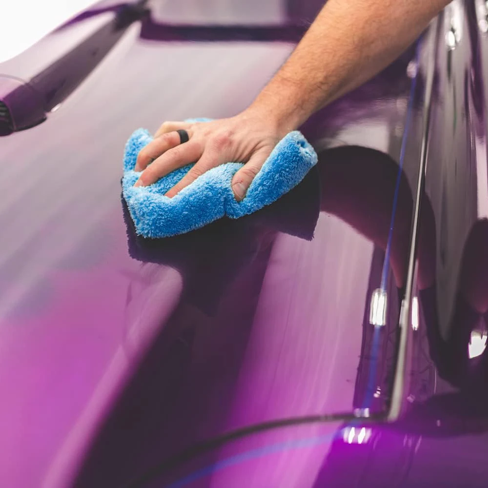 Quick-Dry Coral Fleece Car Microfiber Towel Polyester Knitted for Auto Cleaning