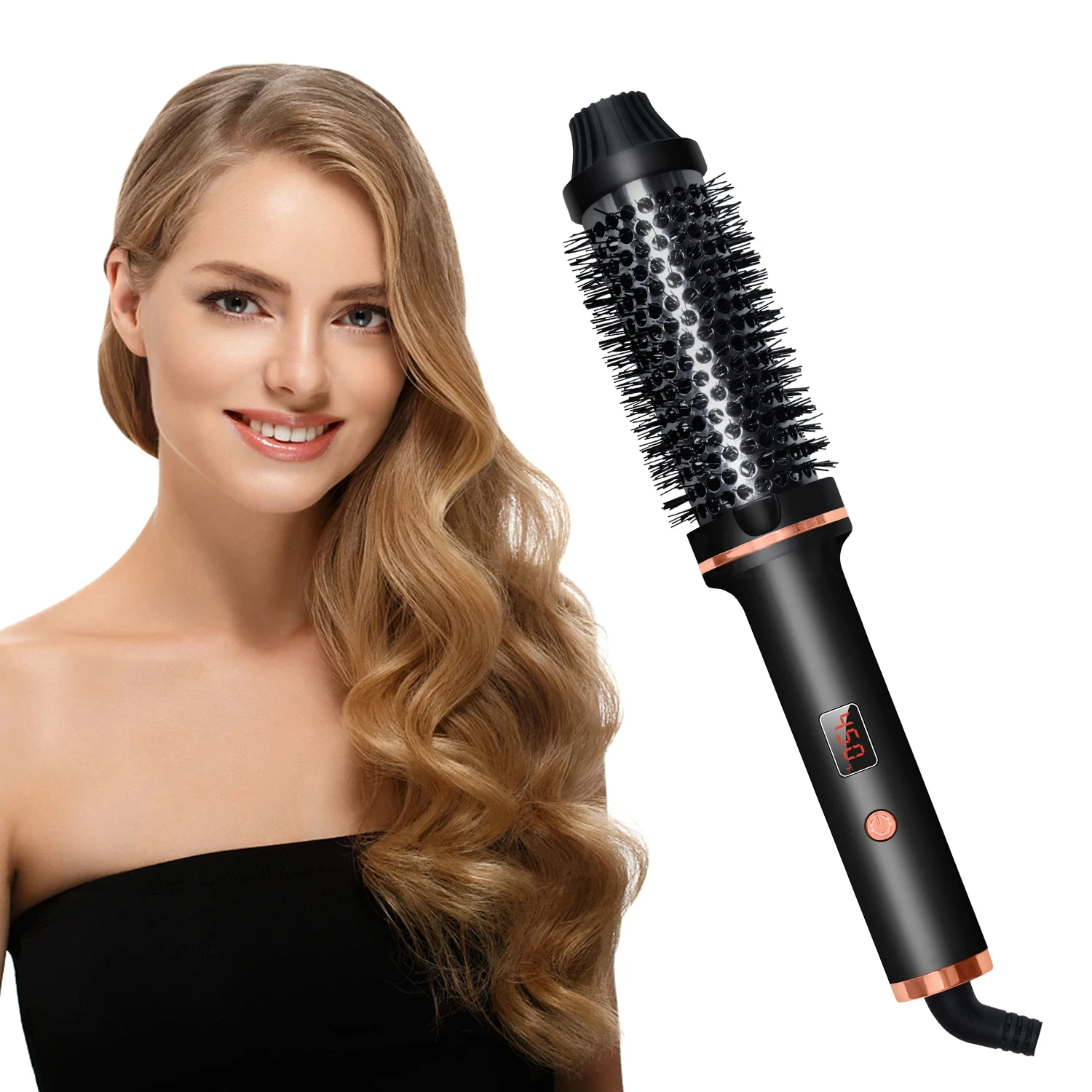 1500W Negative Ion Hairdrier Straightener Air Styler Cold Styling Comb 3in 1 Curler Portable Rotating Electric Ionic Hair Brush