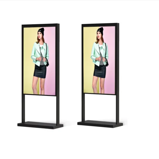 55 inch Free Standing Indoor LCD Double Sided display Advertising Screen High Brightness LCD  Android Advertising Player