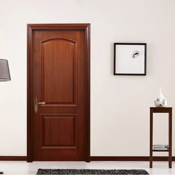Modern Designs Double Classical Front Cheap Interior Bedroom Wooden Door Exterior Glass Wood Handle