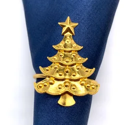 Luxury Metal Gold Napkin Rings Christmas Tree Elk Unique Napkin Rings Napkin Holder Ring