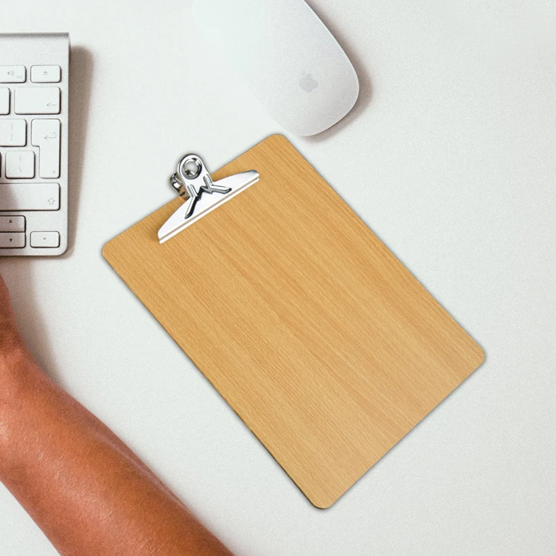 Handheld A4 9x12 Melamine Butterfly Design Whiteboard MDF Wooden Clipboards Paper Metal Aluminium Materials Stationery Board