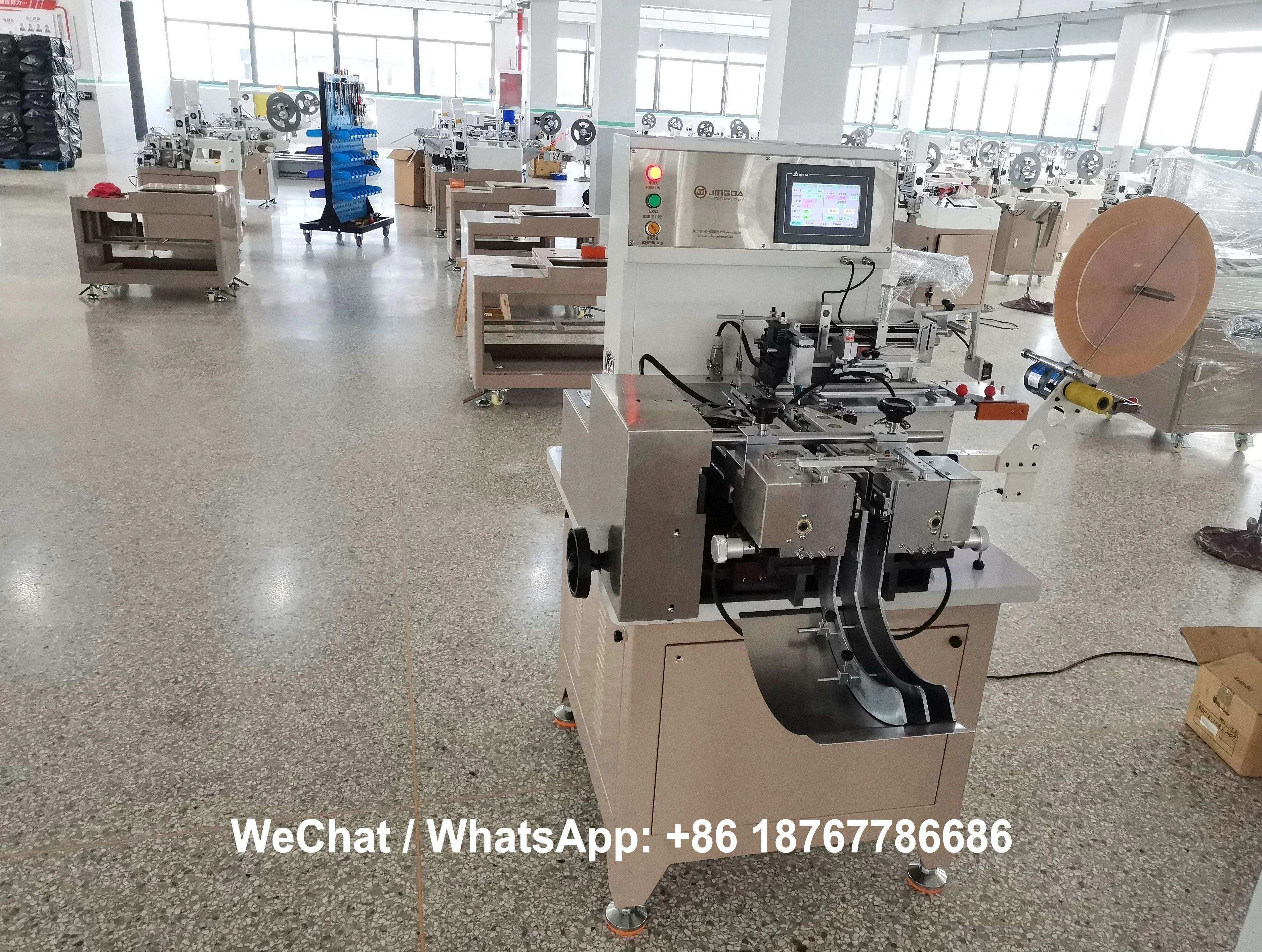 Automatic Hot and Cold Woven Label Cut and Fold Machine for Satin Ribbon, Polyester Taffeta, Cotton Label JZ-2817
