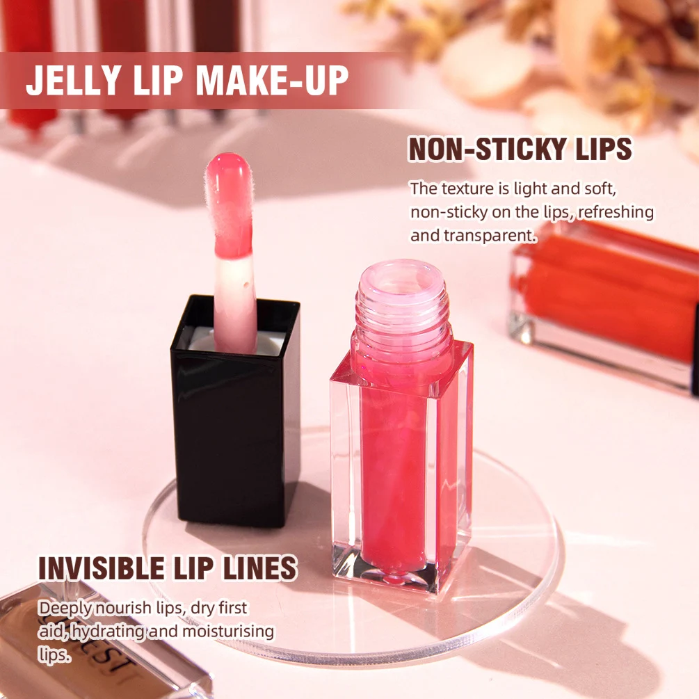 Waterproof Hydrating Moisturizing Jelly Texture Mirror Plumping Crystal Effect Tinted Lip Oil Lip Glaze