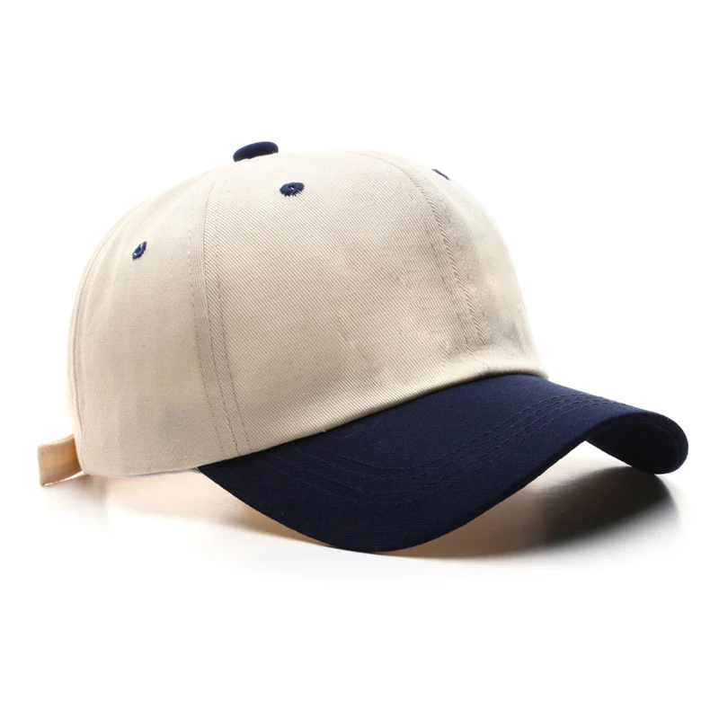 100% Cotton Twill Two Tone 6 Panel Baseball Cap Embroidered Logo Curved Brim Gorras Baseball Cap Hats