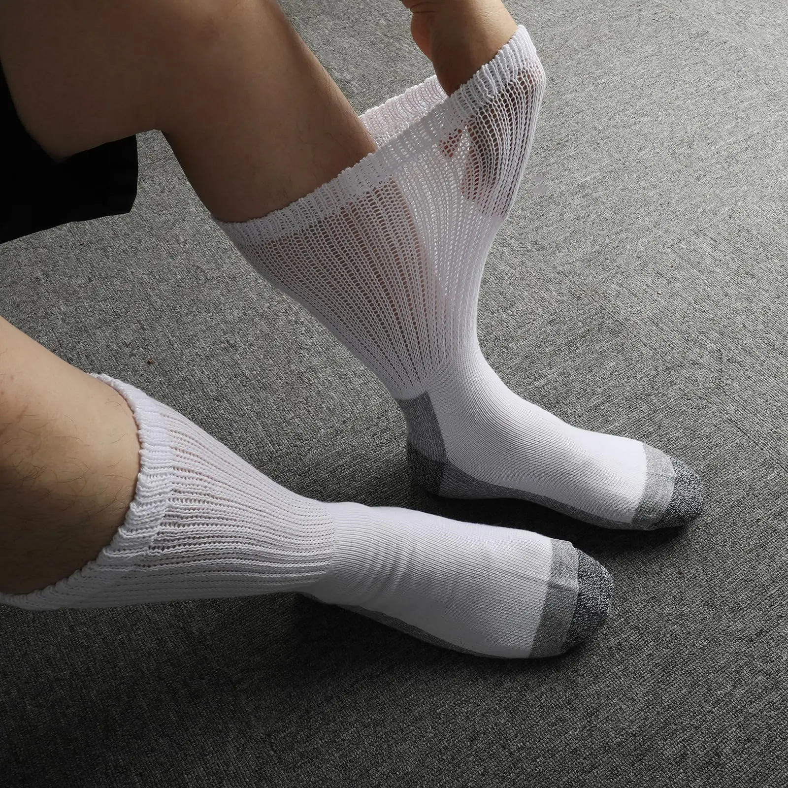 Wholesale High Quality manufacture Breathable custom Comfortable Soft crew Unisex Loose Solid Color diabetic socks