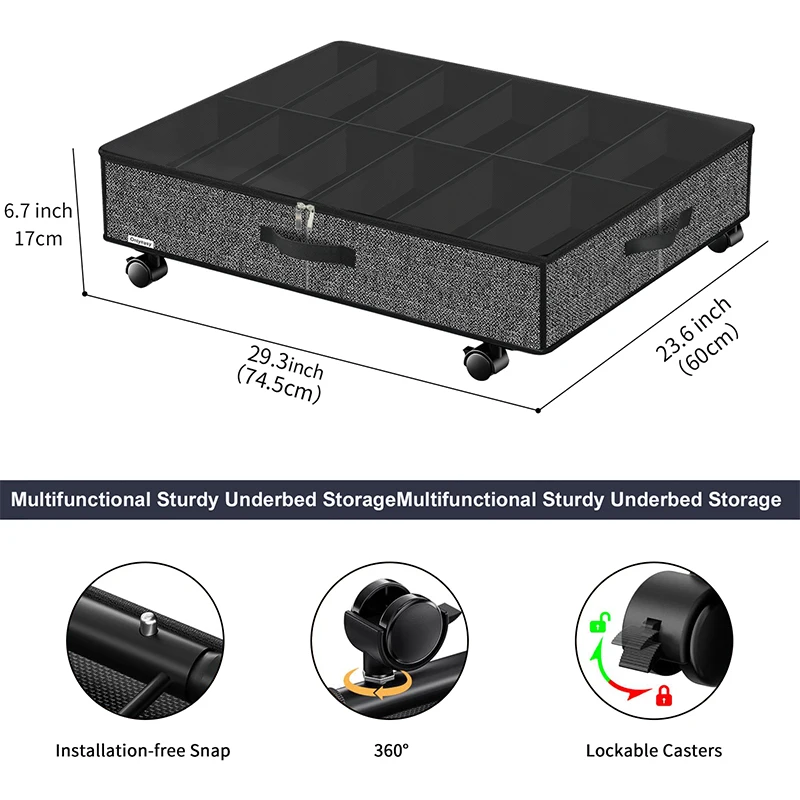 Under-Bed Storage Master and Innovative Organizer The Shoe Rack with Wheels for Your Closet 2 Pack
