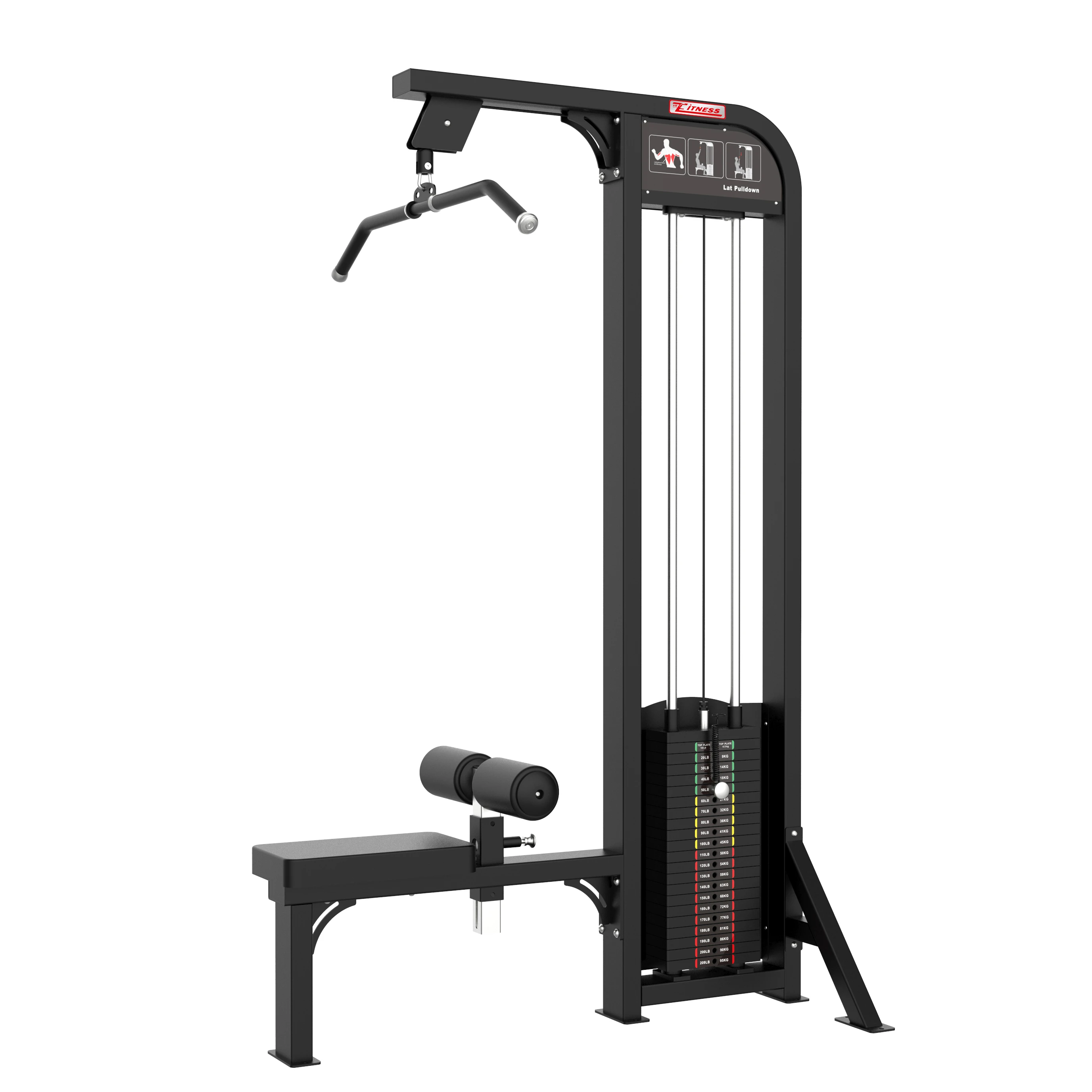 Commercial Fitness Gym Equipment Pin Loaded Strength Lat Pulldown Machine