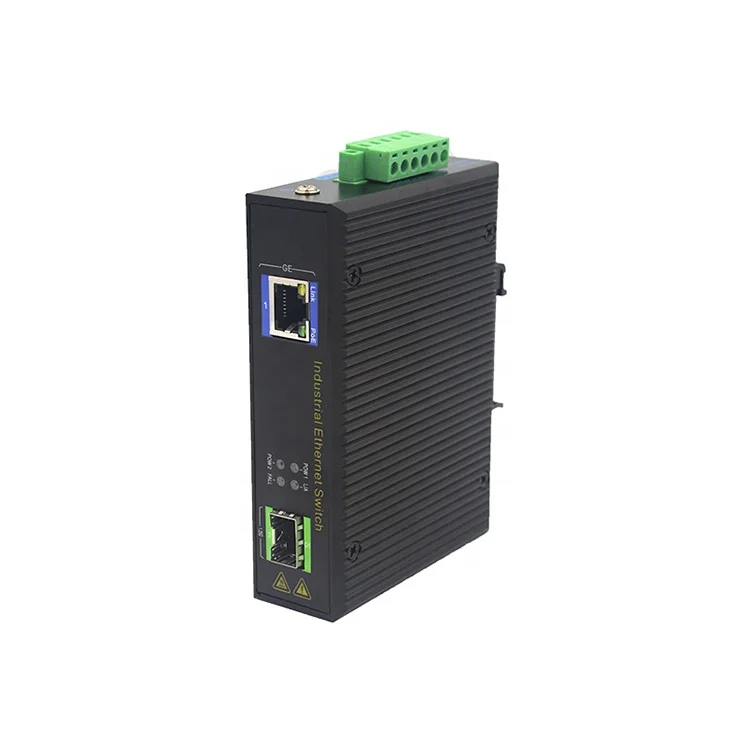 1 порт RJ45 10/100/1000M POE и 1 порт SFP гигабитный промышленный волоконный медиа-конвертер
